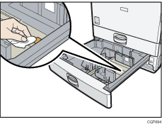 Paper feed tray illustration