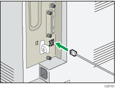 Illustration of connecting the Ethernet interface cable